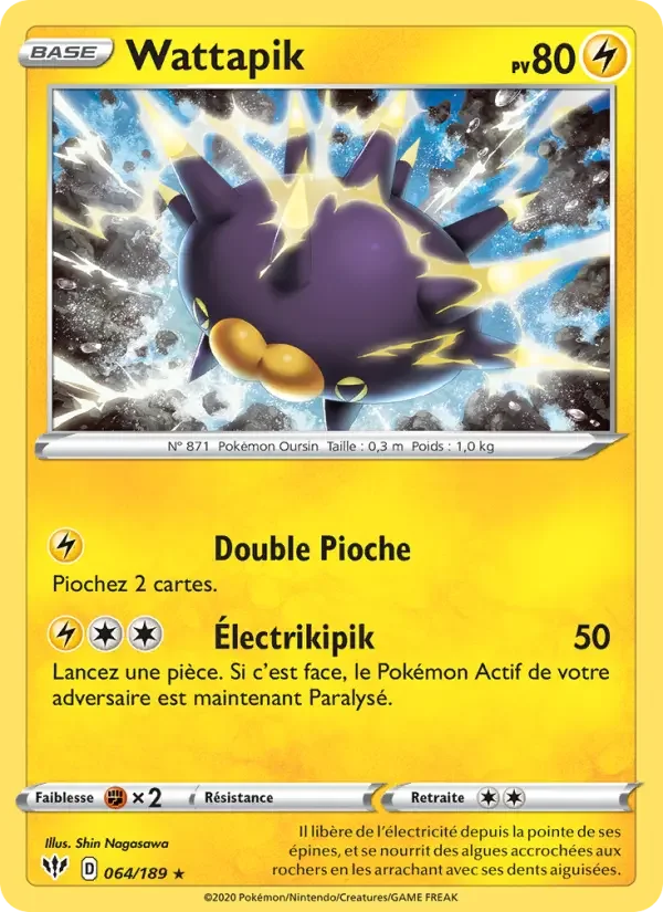 Carte Pokémon Wattapik — Ténèbres Embrasées