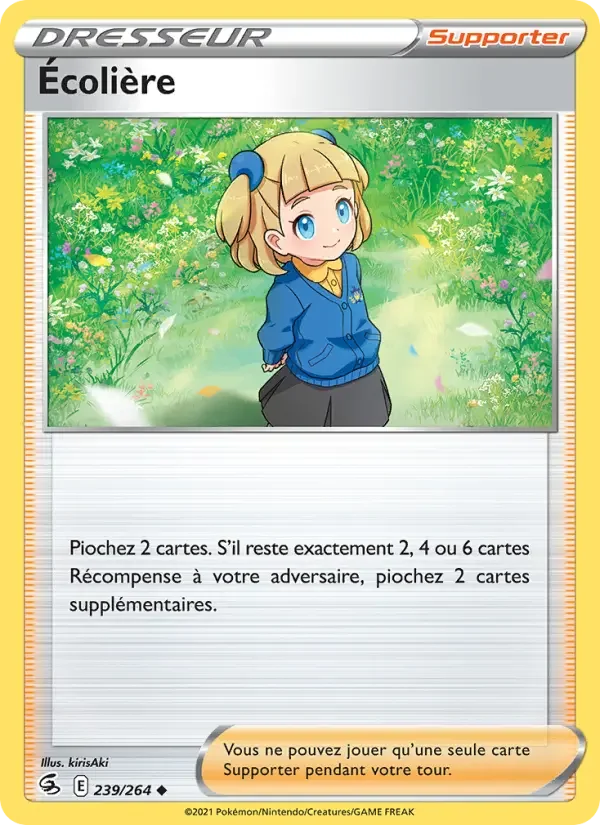 Carte Pokémon Écolière — Poing de Fusion