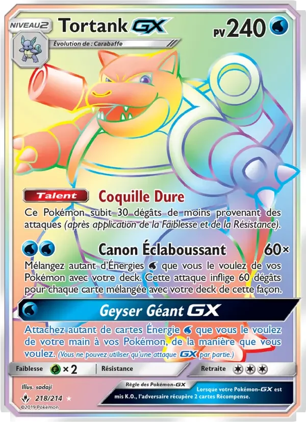Carte Pokémon Tortank GX — Alliance Infaillible