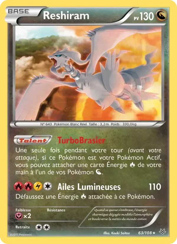 Carte Pokémon Reshiram — Ciel Rugissant