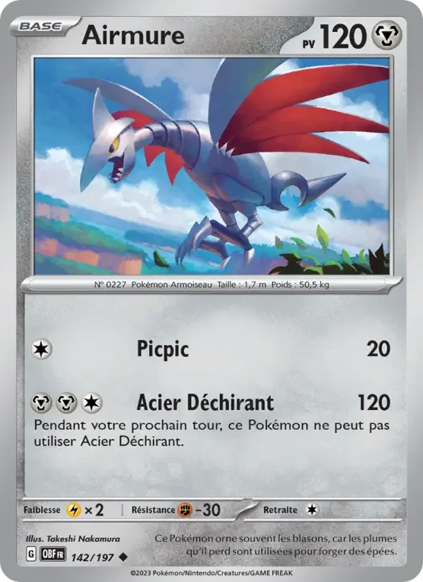 Carte Pokémon Airmure — Flammes Obsidiennes