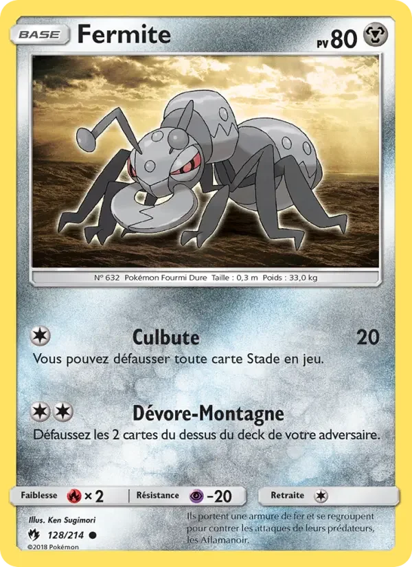 Carte Pokémon Fermite — Tonnerre Perdu