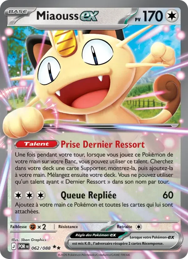 Carte Pokémon Miaouss-ex — Équilibre Parfait