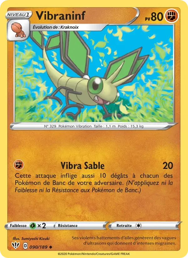 Carte Pokémon Vibraninf — Ténèbres Embrasées