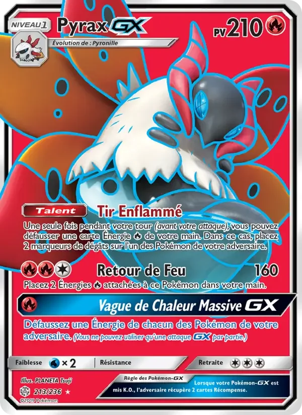 Carte Pokémon Pyrax GX — Éclipse Cosmique