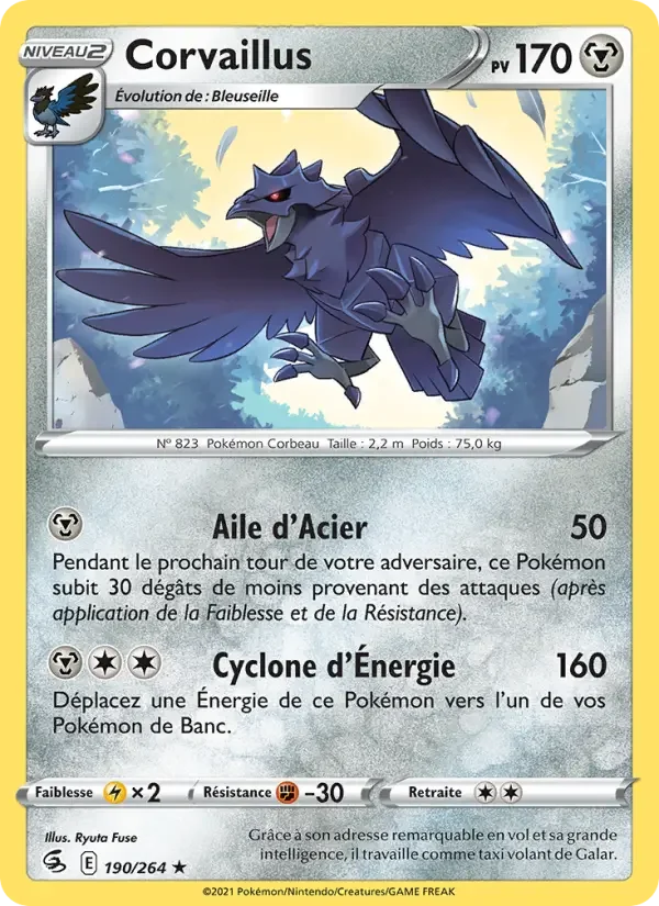 Carte Pokémon Corvaillus — Poing de Fusion