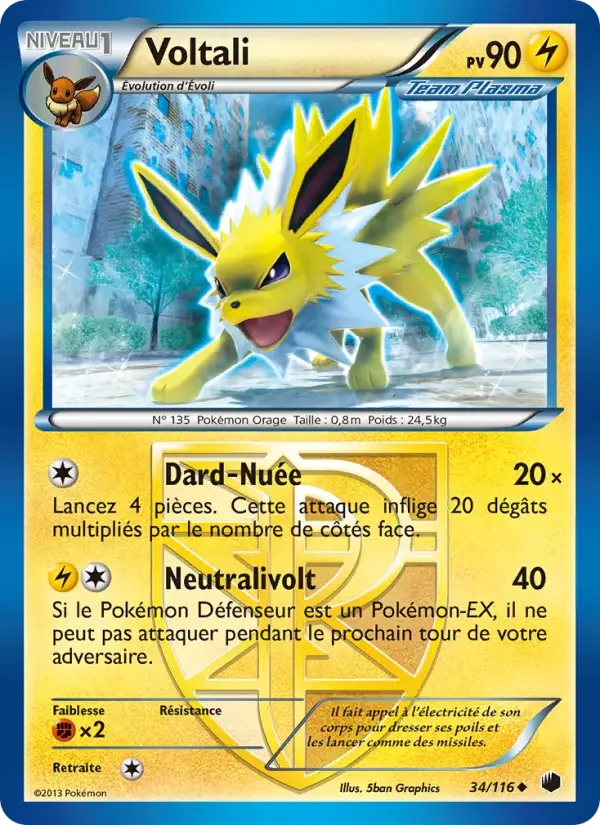 Carte Pokémon Voltali — Glaciation Plasma
