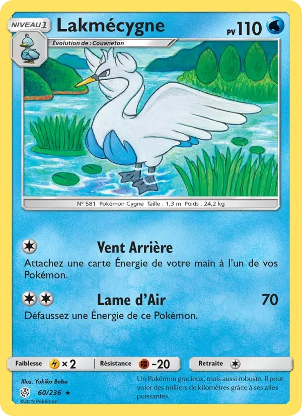 Carte Pokémon Lakmécygne — Éclipse Cosmique