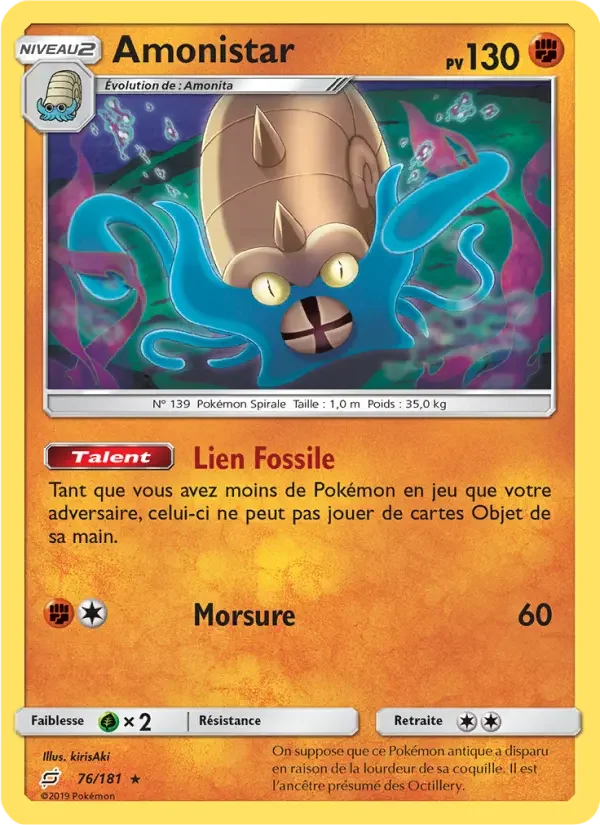 Carte Pokémon Amonistar — Duo de Choc