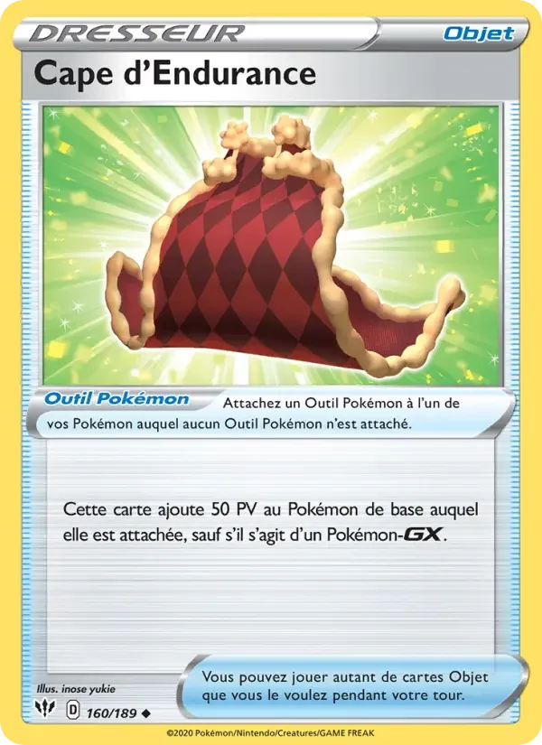 Carte Pokémon Cape d'Endurance — Ténèbres Embrasées