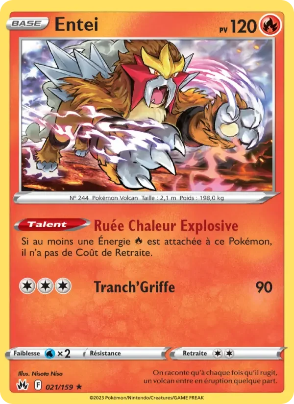 Carte Pokémon Entei — Zénith Suprême