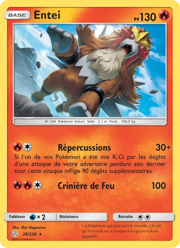 Carte Pokémon Entei — Éclipse Cosmique