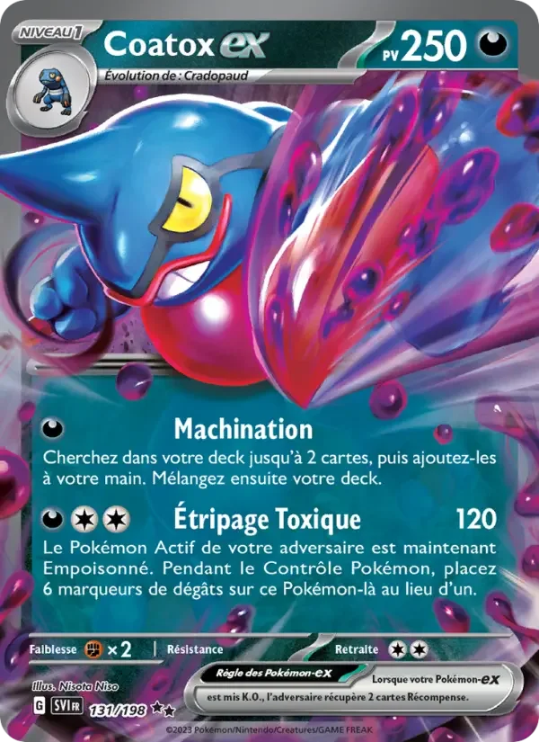 Carte Pokémon Coatox-ex — Écarlate et Violet