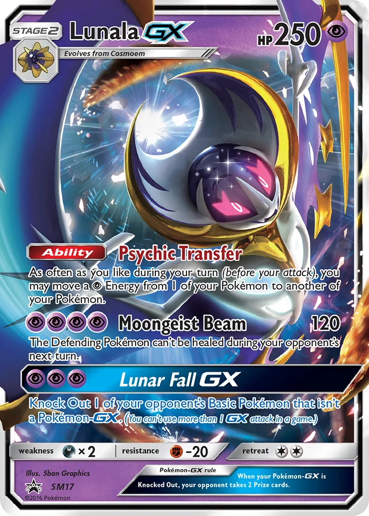 Carte Pokémon Lunala GX — Promos Soleil et Lune
