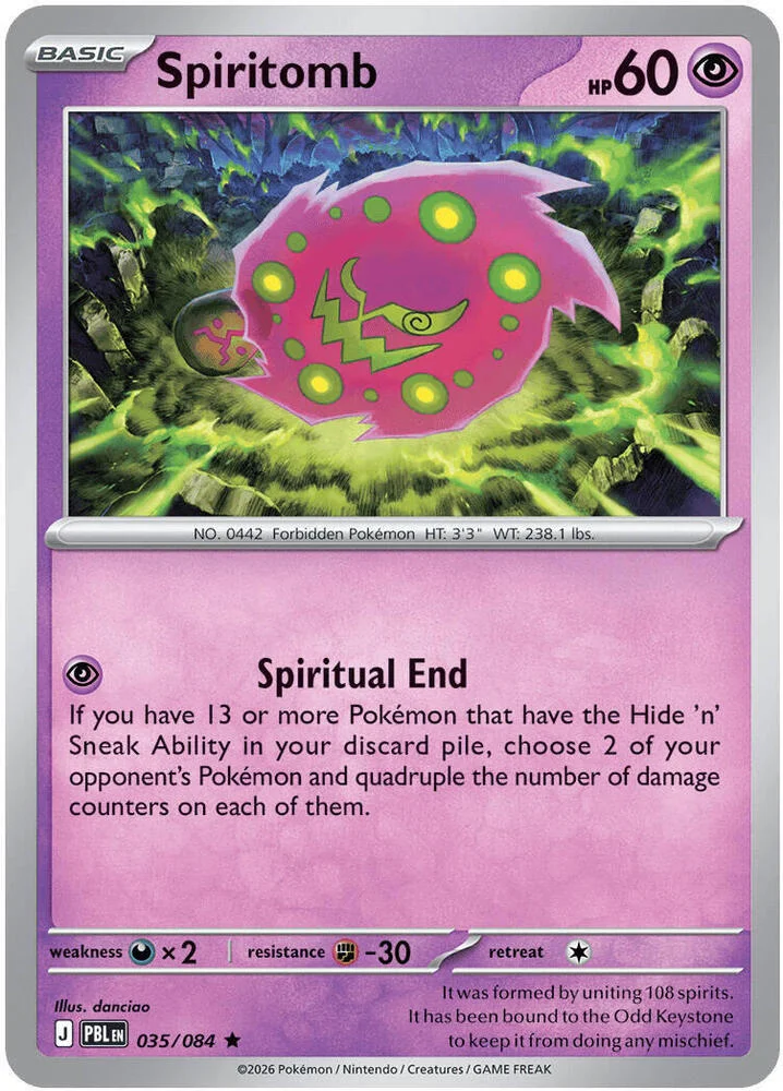 Carte Pokémon Spiritomb — Nuit Noire