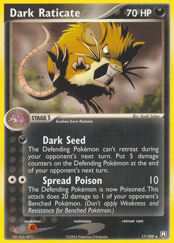 Carte Pokémon Dark Rattatac — EX Team Rocket Returns