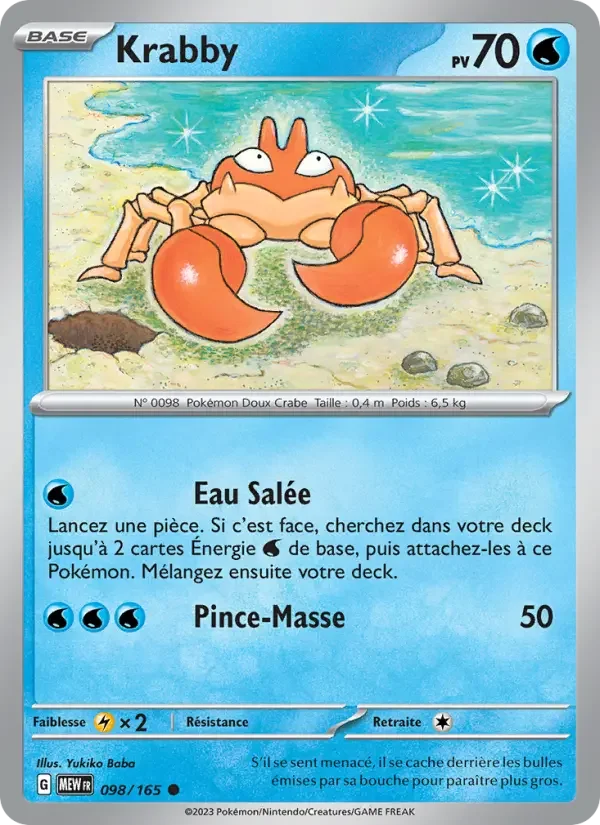 Carte Pokémon Krabby — Pokémon 151