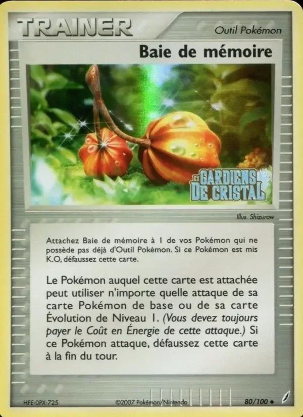 Carte Pokémon Baie de mémoire — Gardiens de Cristal