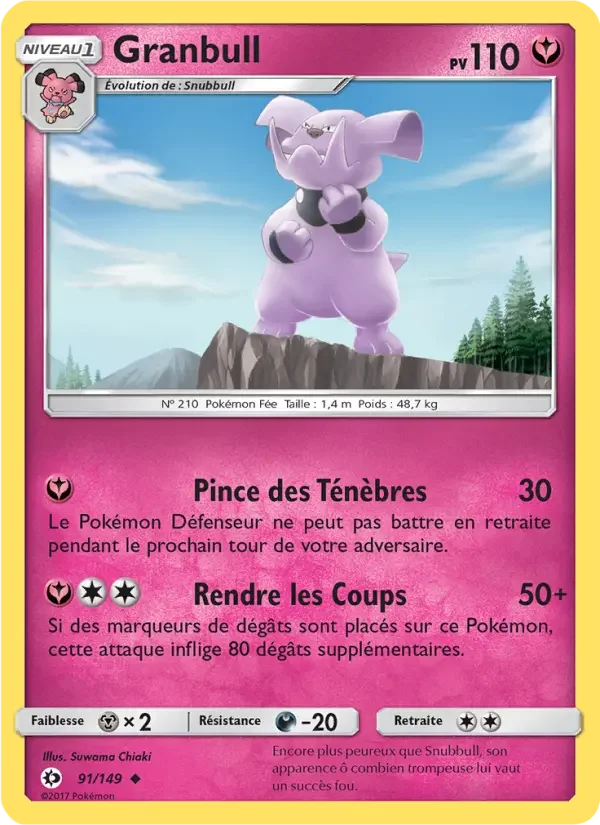 Carte Pokémon Granbull — Soleil et Lune