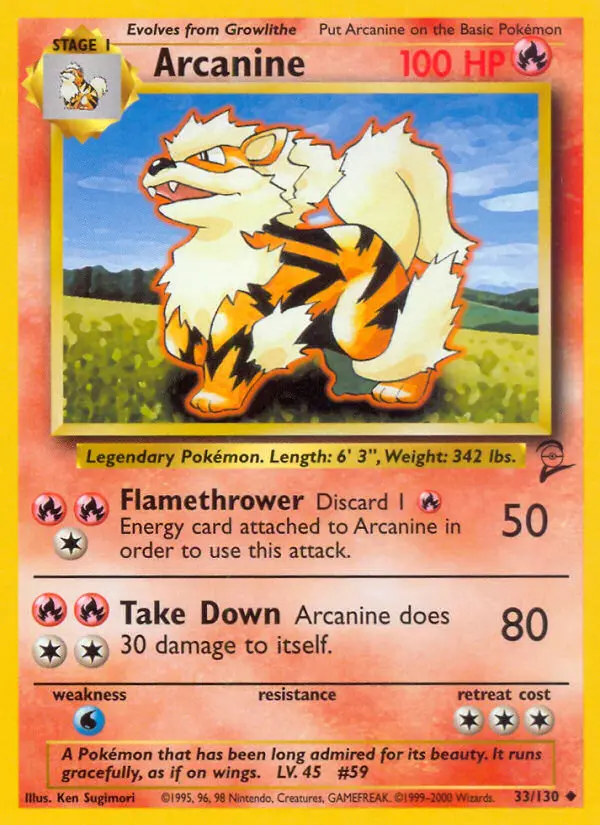 Carte Pokémon Arcanin — Base Set 2