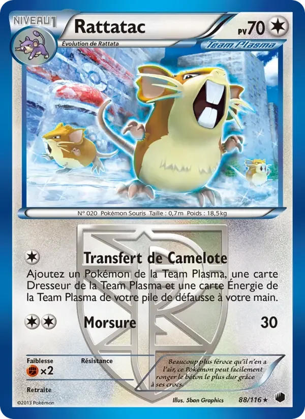 Carte Pokémon Rattatac — Glaciation Plasma