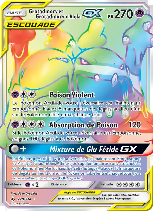 Carte Pokémon Grotadmorv et Grotadmorv d’Alola GX — Alliance Infaillible