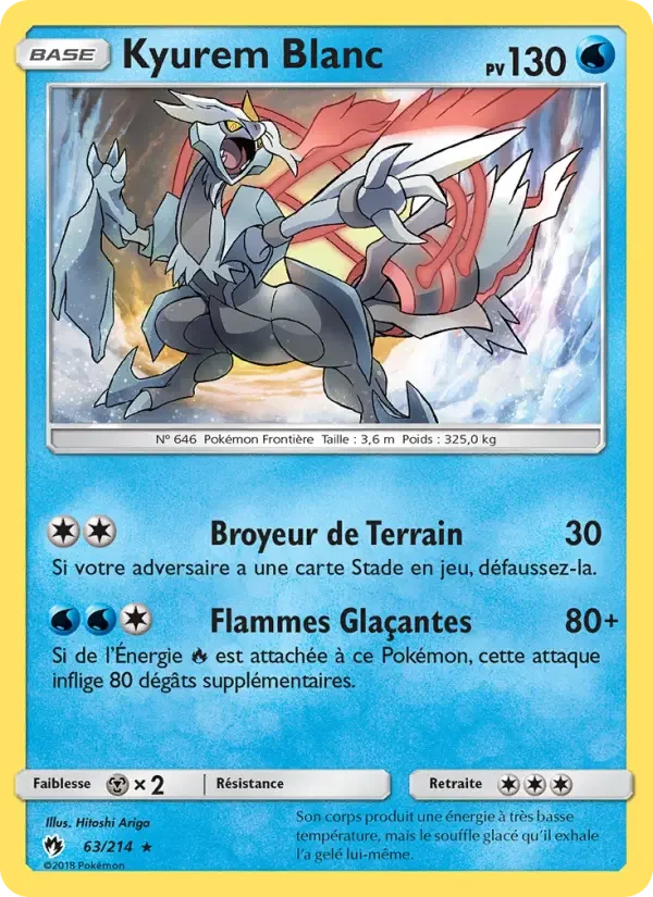 Carte Pokémon Kyurem Blanc — Tonnerre Perdu
