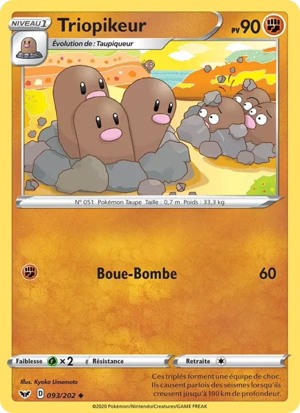 Carte Pokémon Triopikeur — Épée et Bouclier