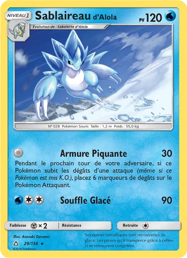 Carte Pokémon Sablaireau d’Alola — Ultra-Prisme