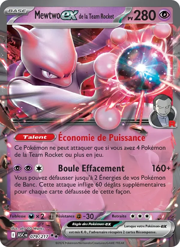 Carte Mewtwo-ex de la Team Rocket