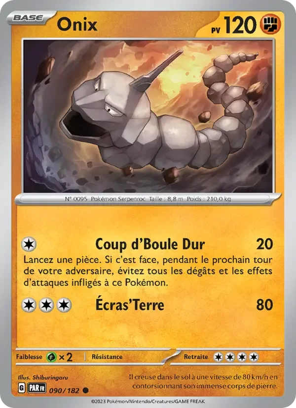 Carte Pokémon Onix — Faille Paradoxe