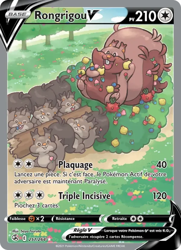Carte Pokémon Rongrigou V — Poing de Fusion
