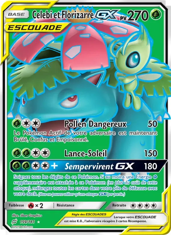 Carte Pokémon Celebi et Florizarre GX — Duo de Choc