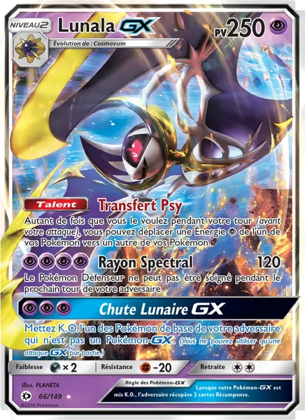 Carte Pokémon Lunala GX — Soleil et Lune