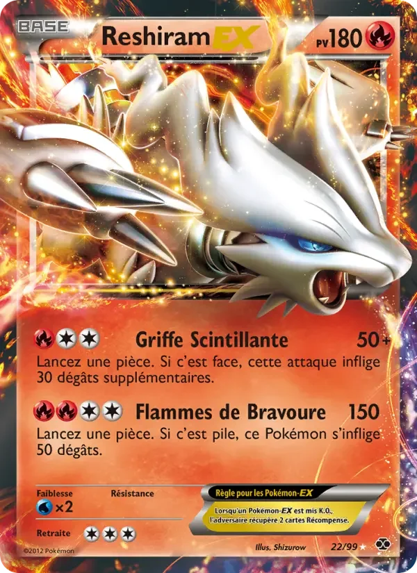 Carte Pokémon Reshiram-EX — Destinées Futures