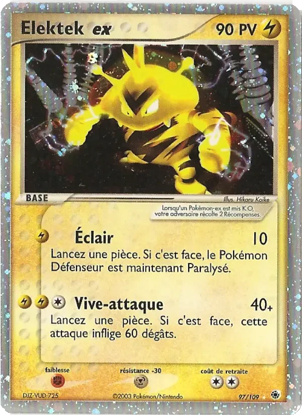 Carte Pokémon Elektek ex — Rubis & Saphir