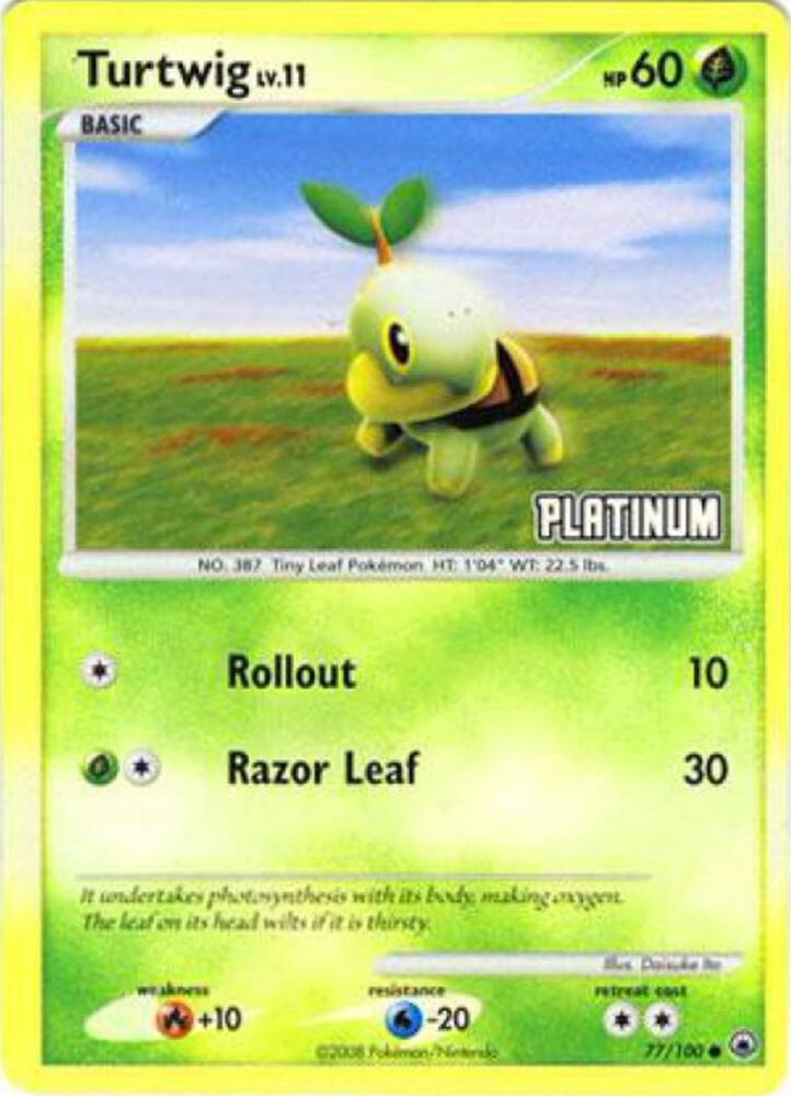 Carte Pokémon Tortipouss — Burger King Promos