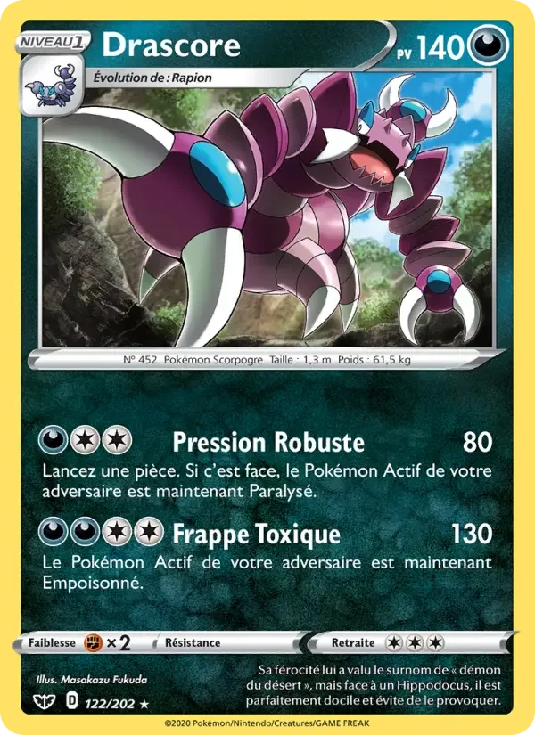 Carte Pokémon Drascore — Épée et Bouclier