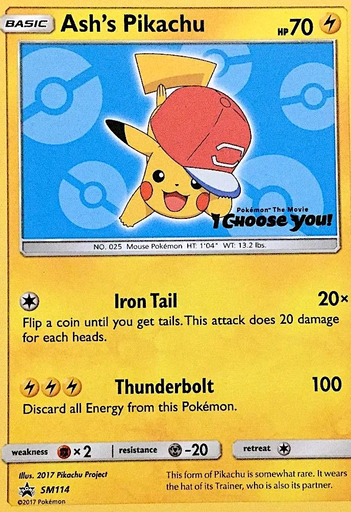 Carte Pokémon Pikachu de Sacha — Promos Soleil et Lune