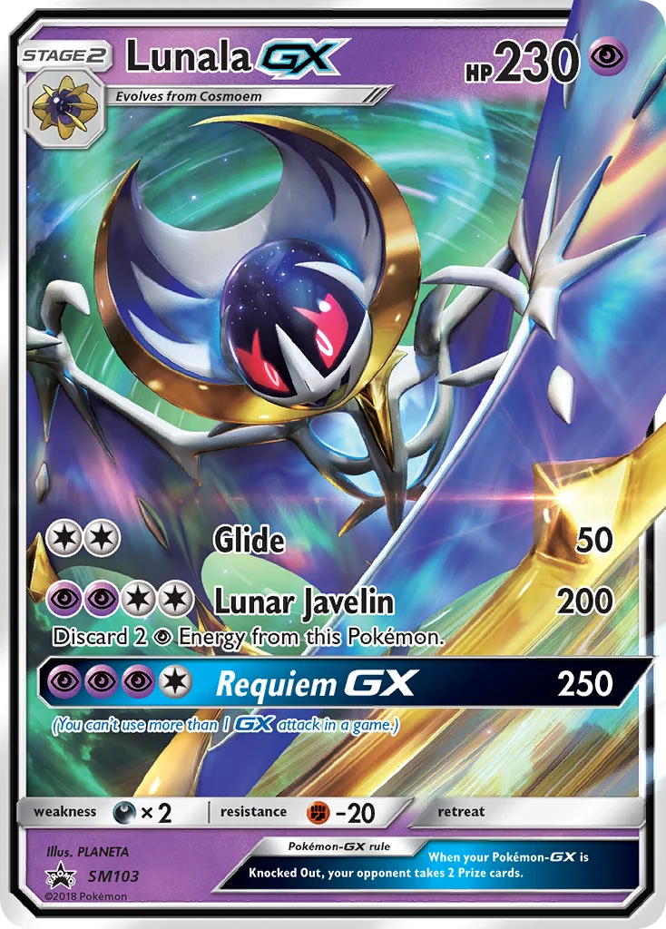 Carte Pokémon Lunala GX — Promos Soleil et Lune