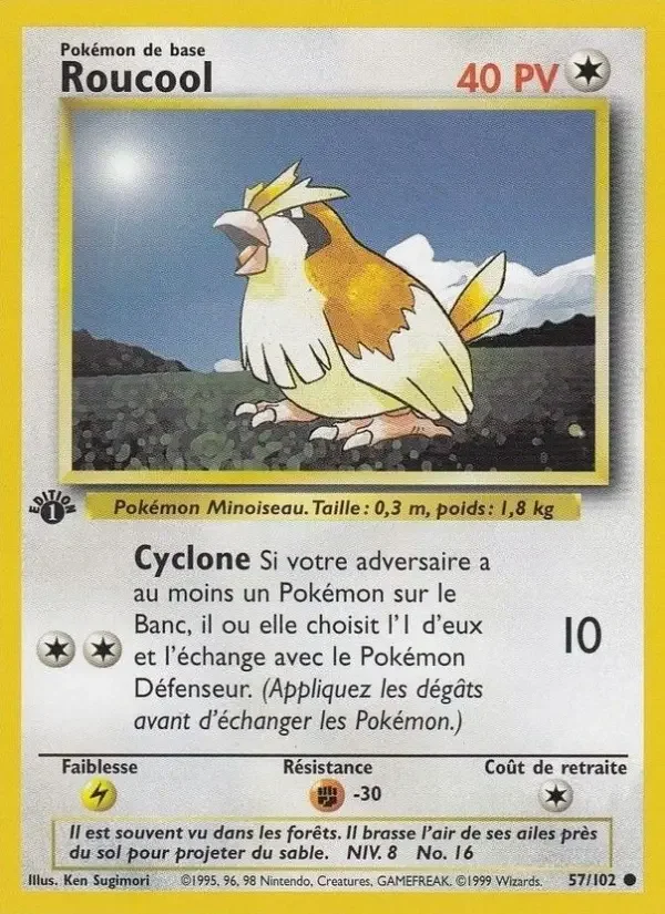 Carte Pokémon Roucool — Set de base