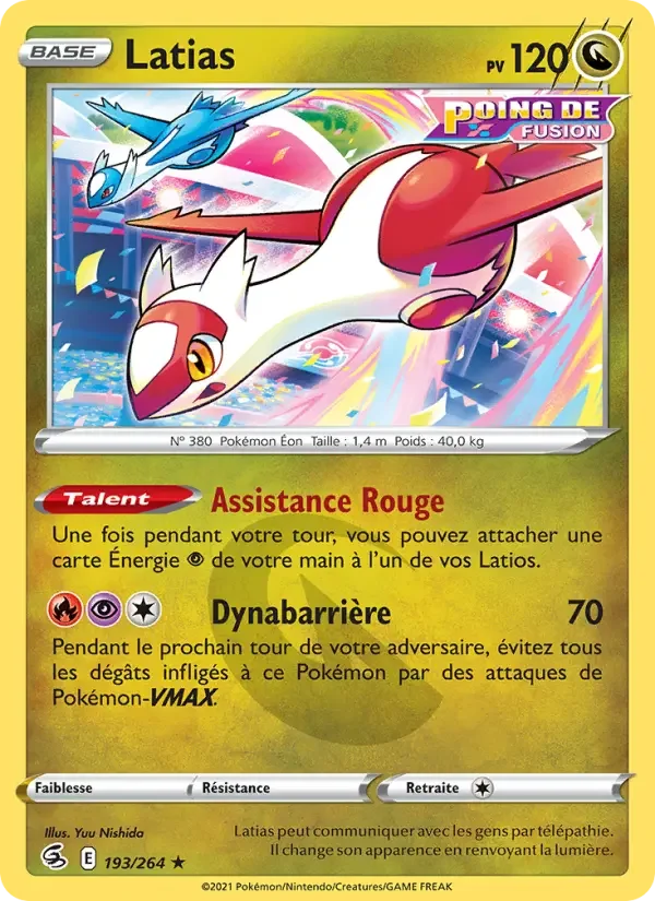 Carte Pokémon Latias — Poing de Fusion