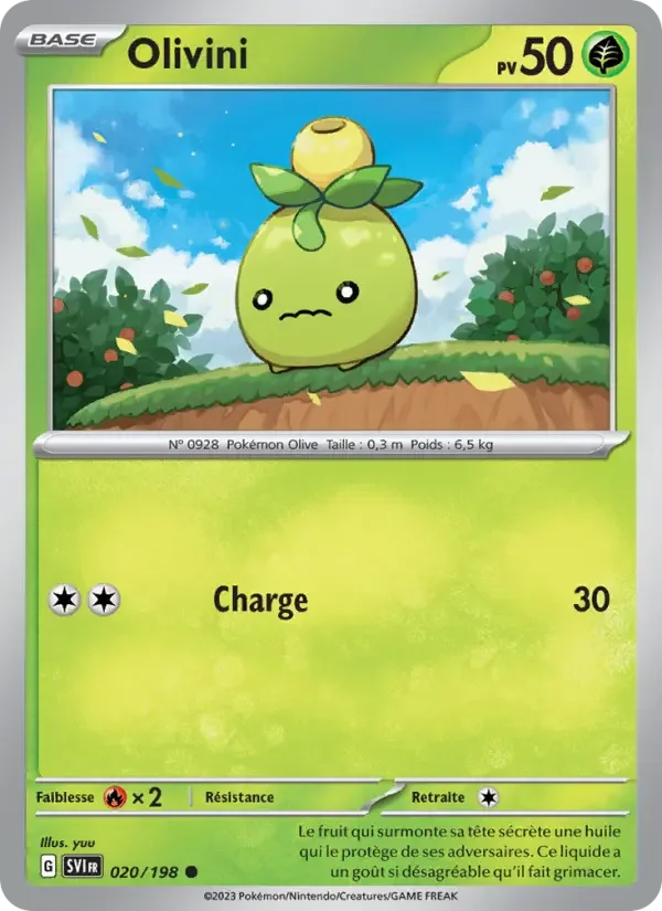 Carte Pokémon Olivini — Écarlate et Violet
