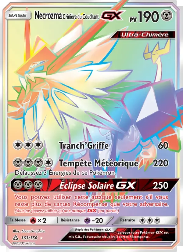 Carte Necrozma Crinière du Couchant GX