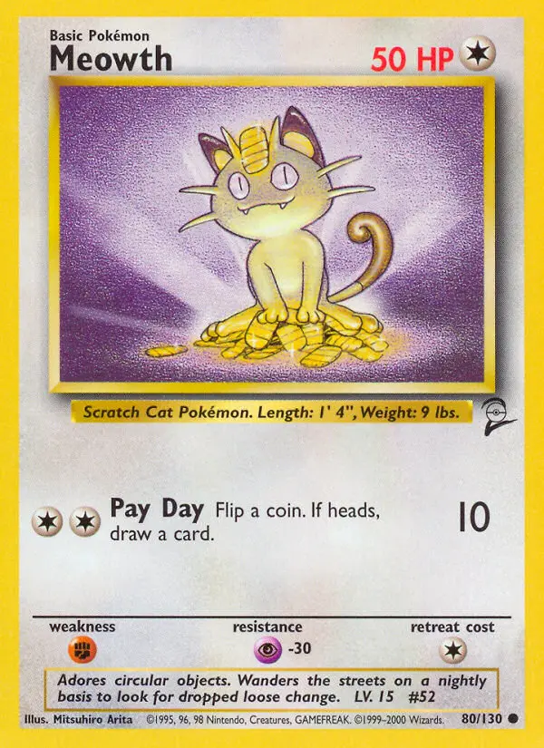 Carte Pokémon Miaouss — Base Set 2