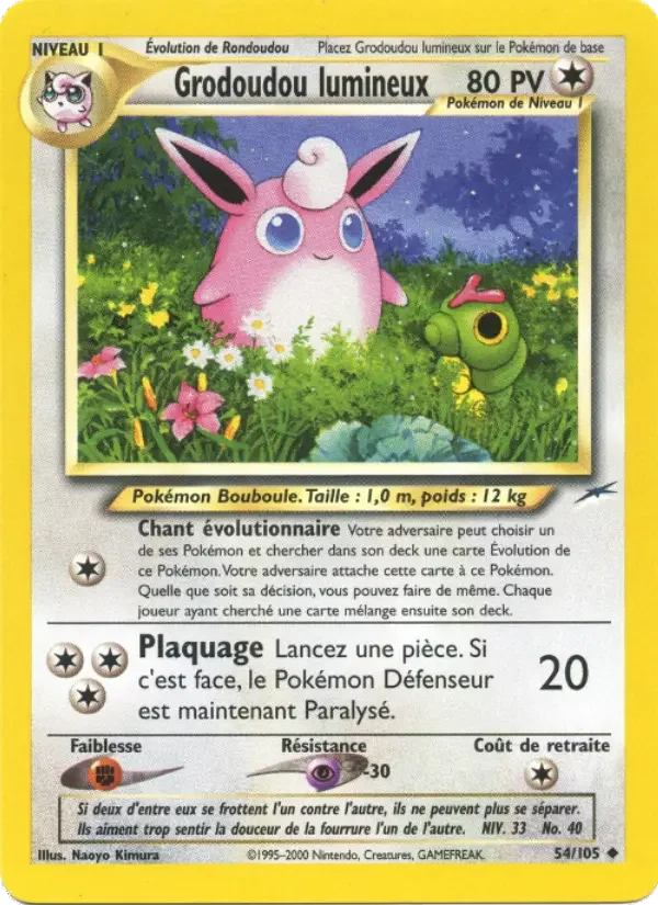 Carte Pokémon Grodoudou lumineux — Neo Destiny