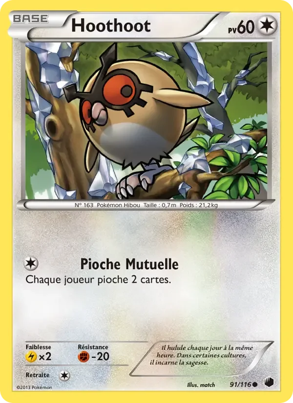 Carte Pokémon Hoothoot — Glaciation Plasma