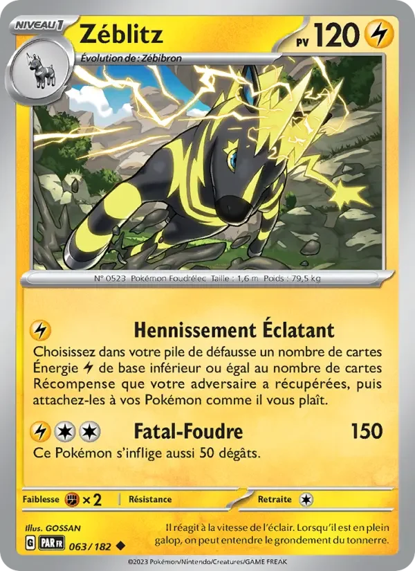 Carte Pokémon Zéblitz — Faille Paradoxe