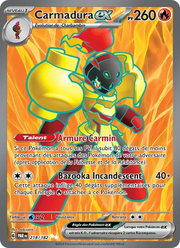 Carte Pokémon Carmadura-ex — Faille Paradoxe