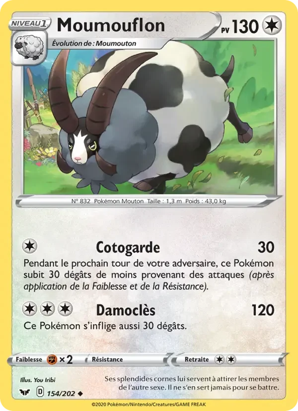 Carte Pokémon Moumouflon — Épée et Bouclier